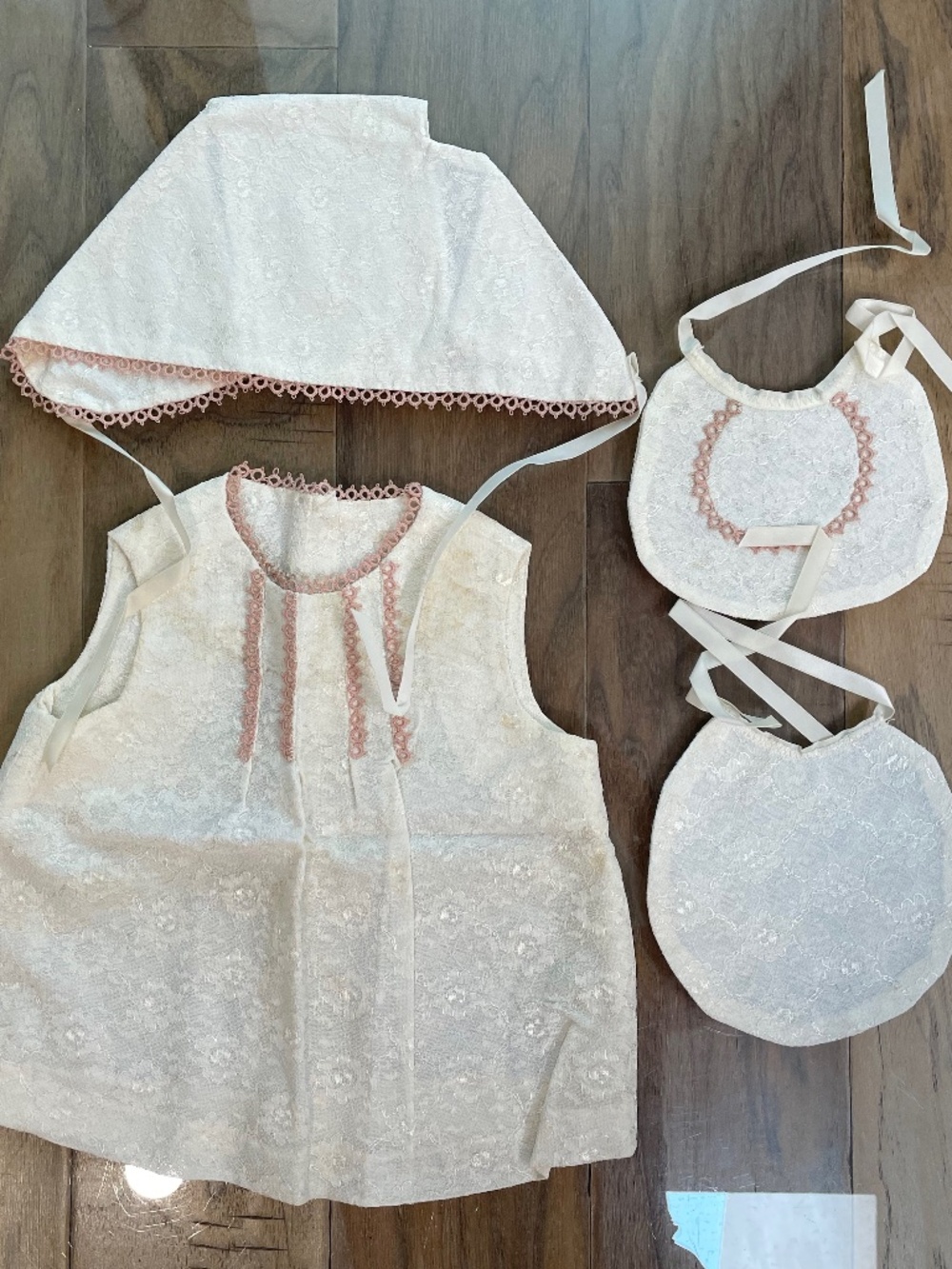 Antique Baby Gown, Bonnet and Bib Set
